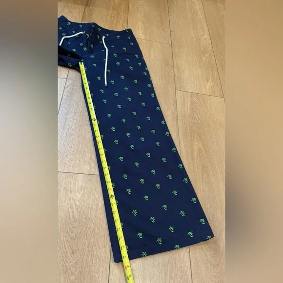 Lilly Pulitzer Navy Palm Print Drawstring Pants Size 6 - Picture 4 of 5